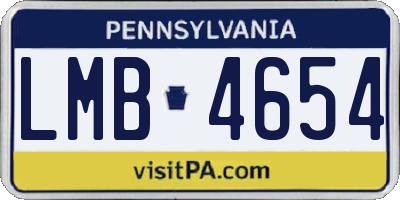 PA license plate LMB4654