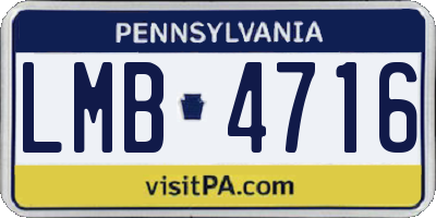 PA license plate LMB4716