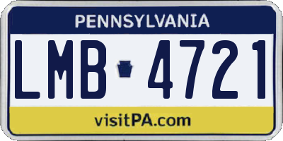PA license plate LMB4721