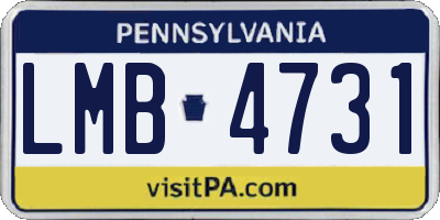 PA license plate LMB4731