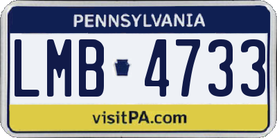 PA license plate LMB4733