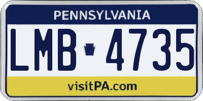 PA license plate LMB4735