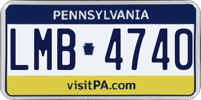 PA license plate LMB4740