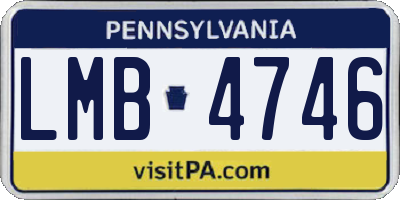 PA license plate LMB4746
