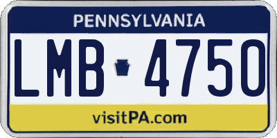 PA license plate LMB4750