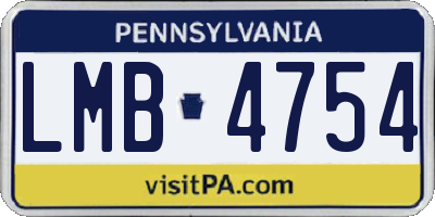 PA license plate LMB4754
