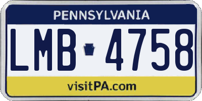 PA license plate LMB4758