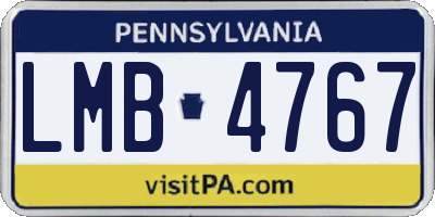 PA license plate LMB4767