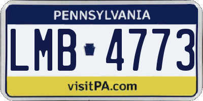 PA license plate LMB4773