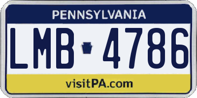 PA license plate LMB4786