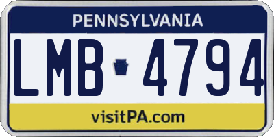 PA license plate LMB4794