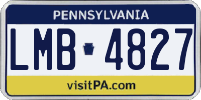 PA license plate LMB4827