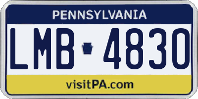 PA license plate LMB4830