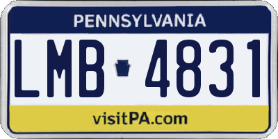 PA license plate LMB4831