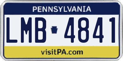 PA license plate LMB4841