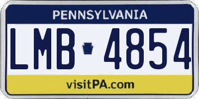 PA license plate LMB4854
