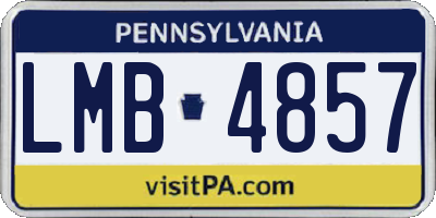 PA license plate LMB4857