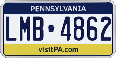 PA license plate LMB4862