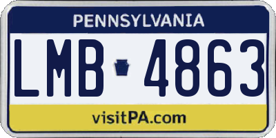 PA license plate LMB4863