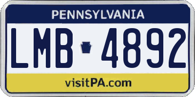 PA license plate LMB4892