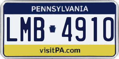 PA license plate LMB4910