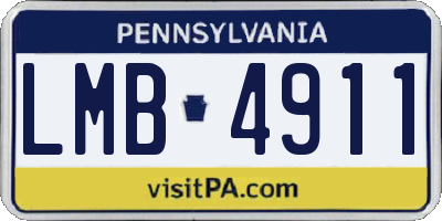 PA license plate LMB4911