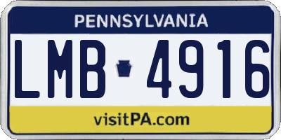 PA license plate LMB4916