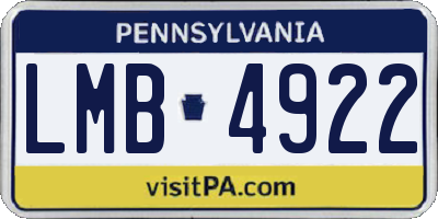 PA license plate LMB4922