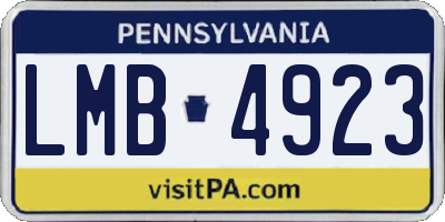 PA license plate LMB4923