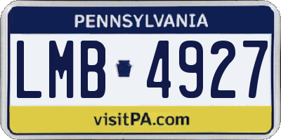 PA license plate LMB4927