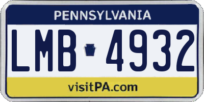 PA license plate LMB4932