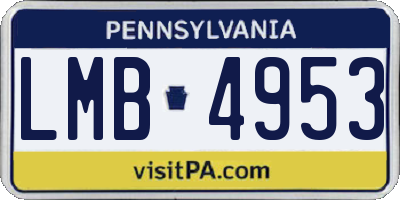 PA license plate LMB4953