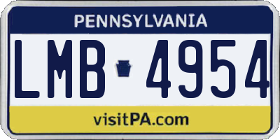 PA license plate LMB4954