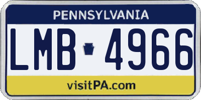 PA license plate LMB4966