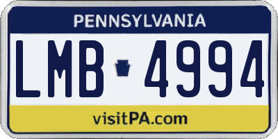 PA license plate LMB4994