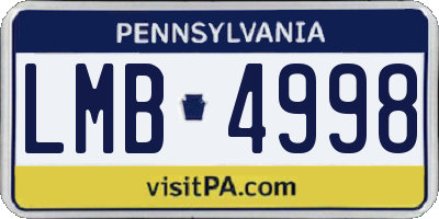 PA license plate LMB4998