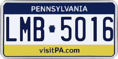 PA license plate LMB5016