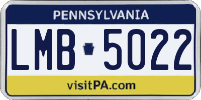 PA license plate LMB5022