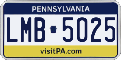 PA license plate LMB5025
