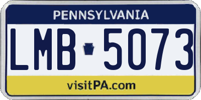 PA license plate LMB5073