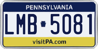 PA license plate LMB5081