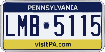 PA license plate LMB5115