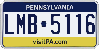 PA license plate LMB5116