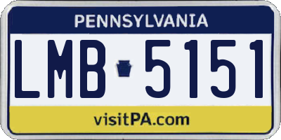 PA license plate LMB5151
