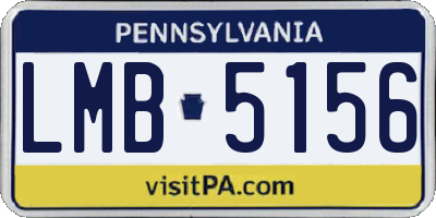 PA license plate LMB5156