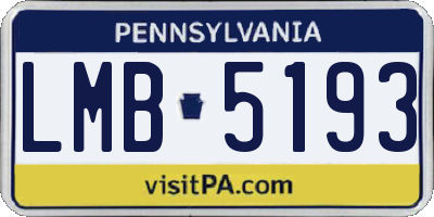 PA license plate LMB5193