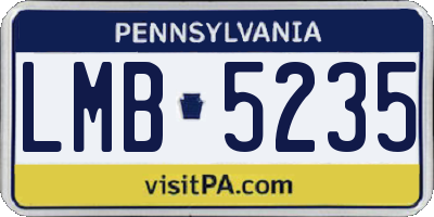 PA license plate LMB5235