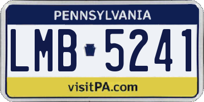 PA license plate LMB5241
