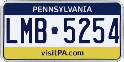PA license plate LMB5254