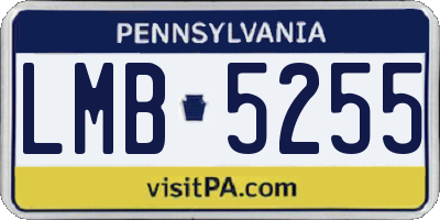 PA license plate LMB5255